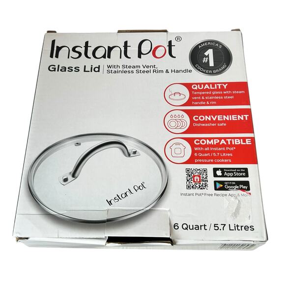 Instant Pot Glass Lid Replacement for 6 Quart Pressure Cooker New in Box - Picture 3 of 9